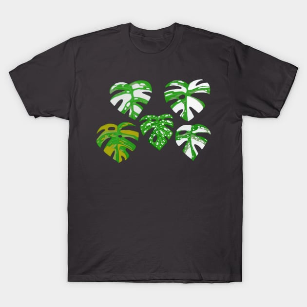 Variegated Monstera in Gouache T-Shirt by paintedpansy